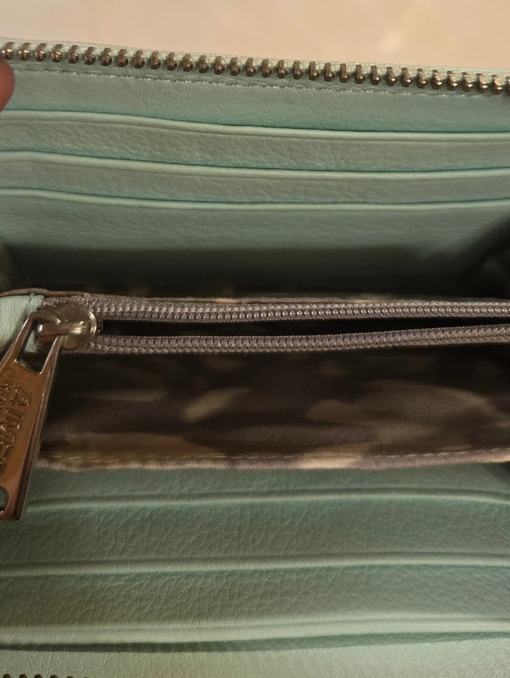 GUC! Aimee Kestenberg Dixon Leather Zip Around Wristlet Wallet – Mint Green
